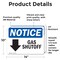 Signmission Gas Shutoff (Down Arrow) Sign With Symbol, 14 in W x Rectangle, Vinyl Decal OS-2PACK-NS-D-1014-L-13022 - alternate 6